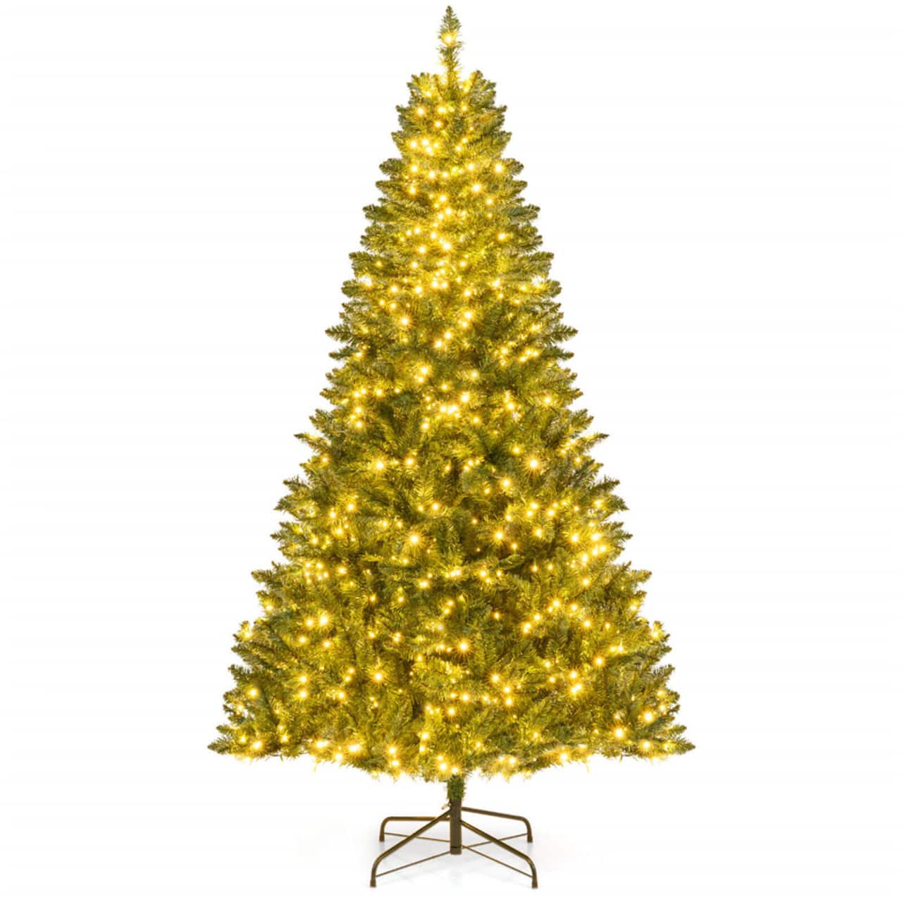 Costway 7ft. Artificial Christmas Tree, Warm White LED Lights